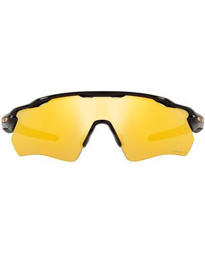 Oakley 38mm Polarized Rectangular Wrap Sunglasses - Yellow