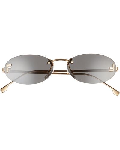 Fendi 54mm Oval Sunglasses - Multicolor