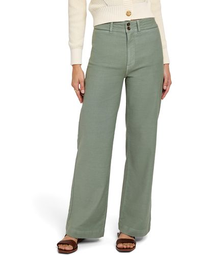 Faherty Harbor Stretch Terry Wide Leg Pants - Green