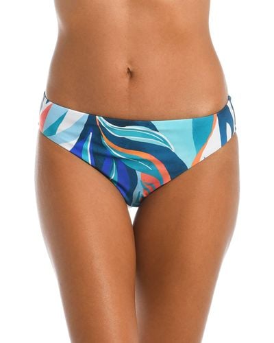 La Blanca Coastal Palms Hipster Bikini Bottoms - Blue