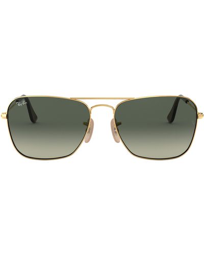 Ray-Ban Caravan 55mm Gradient Rectangular Sunglasses - Green