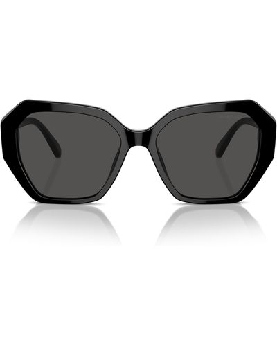 Swarovski 57mm Constella Oval Sunglasses - Black