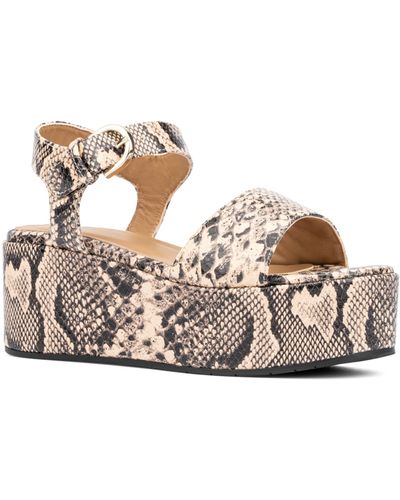 Aquatalia Dinah Water Repellent Ankle Strap Platform Wedge Sandal - Natural