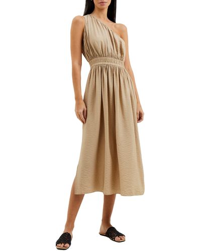 French Connection Faron One-shoulder Crinkle Dress - Natural