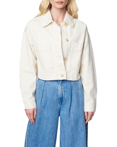 Blank NYC Oversize Crop Cotton Jacket - Blue