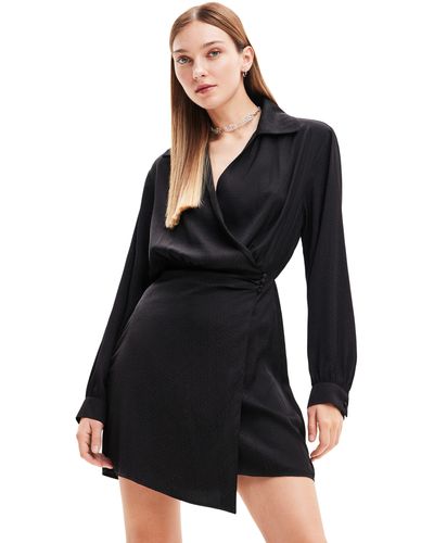Desigual Matisse Long Sleeve Wrap Dress - Black