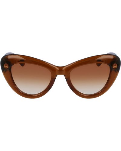 Lanvin Daisy 50mm Cat Eye Sunglasses - Brown