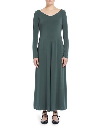 Max Mara Valido Long Sleeve Crepe Jersey A-line Dress - Green