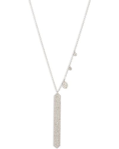 Meira T Diamond Pavé Bar Pendant Necklace - Blue