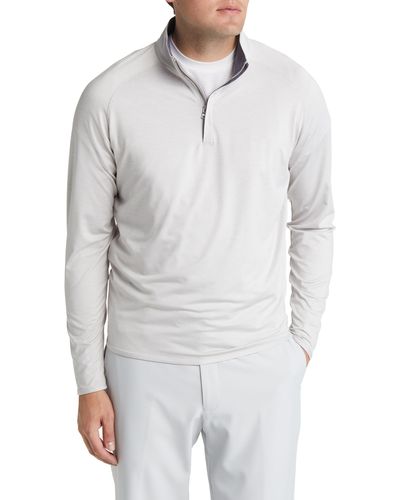 Peter Millar Crown Crafted Stealth Performance Quarter Zip Pullover - White