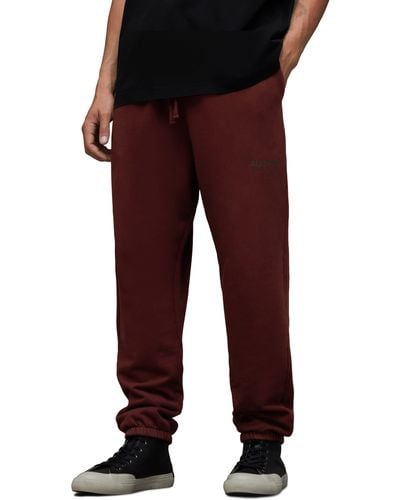 AllSaints Underground Relaxed Fit Organic Cotton Sweatpants - Red