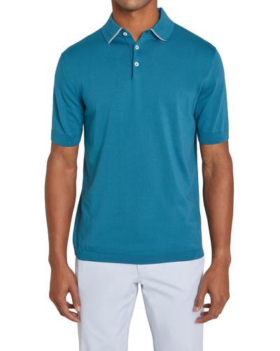 Jack Victor Roslyn Tipped Polo - Blue