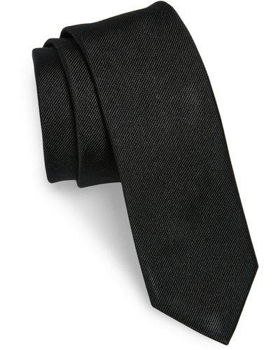 BOSS Solid Silk Skinny Tie - Black