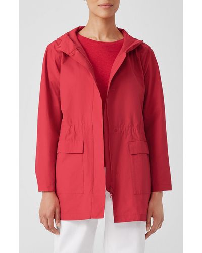 Eileen Fisher Cotton Blend Jacket - Red