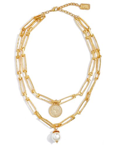 Karine Sultan Layered Pendant Necklace - Metallic