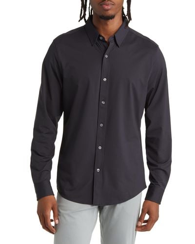 Rhone Commuter Slim Fit Button-up Shirt - Black