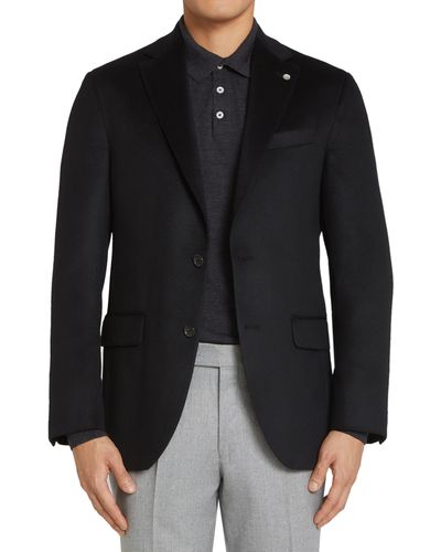 Jack Victor David Solid Cashmere Sport Coat - Black