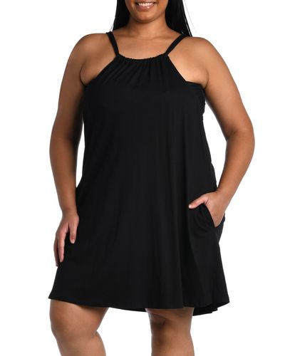 La Blanca Halter Neck Cover-up Dress - Black