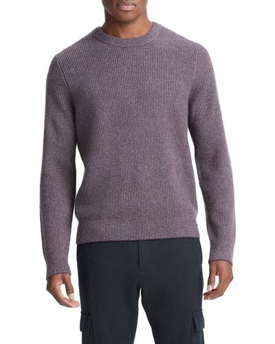 Vince Boiled Cashmere Crewneck Sweater - Purple