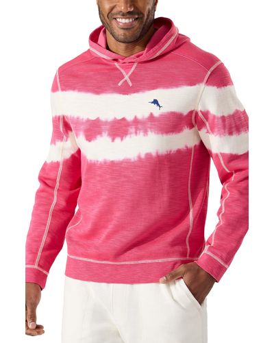 Tommy Bahama Tobago Bay Waves Cotton Blend Hoodie - Pink