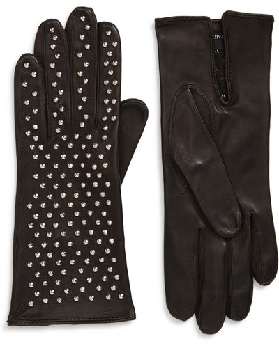 Seymoure Gloves Kelly Studded Leather Gloves - Black