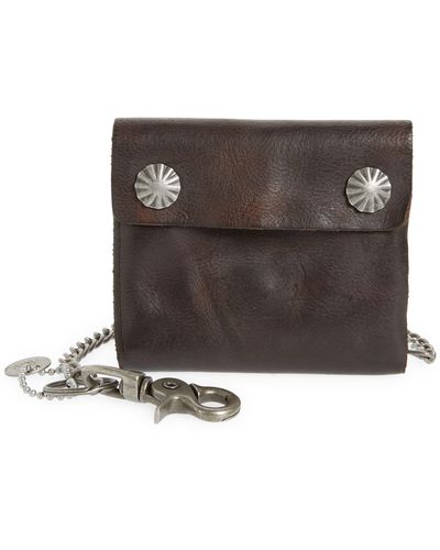 Ralph Lauren Concho Leather Chain Wallet - Brown