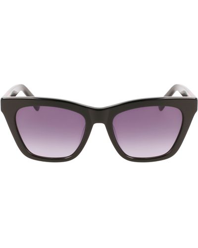 Longchamp Le Pliage 54mm Modified Rectangular Sunglasses - Black