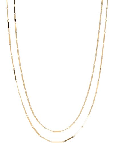 Lana Jewelry Laser Rectangle Double Strand Necklace - White