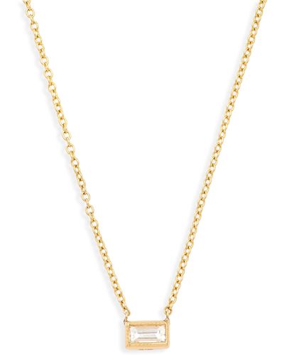 Sethi Couture Diamond Bezel Pendant Necklace - Metallic