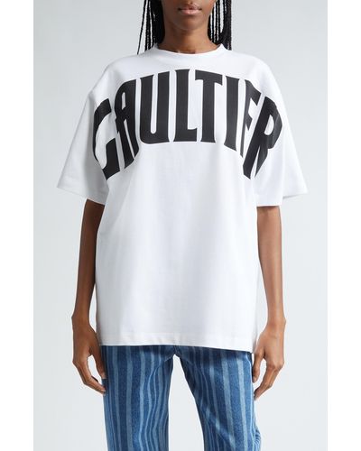 Jean Paul Gaultier Arc Logo Cotton Graphic T-shirt - Black