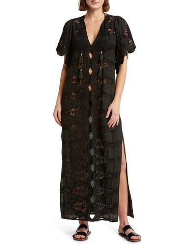 Alicia Bell Angel Lace Cover-up Kaftan - Black