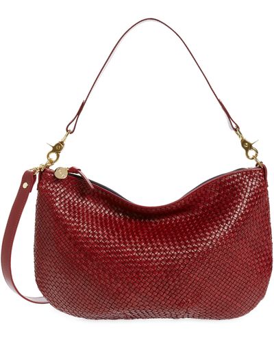 Clare V. Moyen Woven Leather Messenger Bag - Red