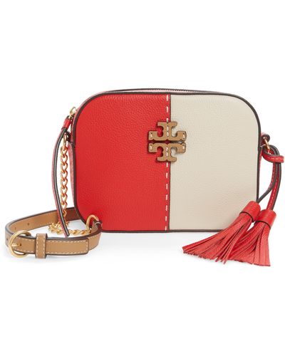 Tory Burch Mcgraw Colorblock Leather Camera Bag - Red
