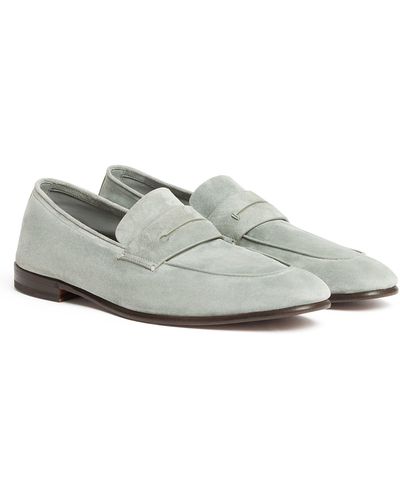 ZEGNA L'asola Suede Penny Loafer - White