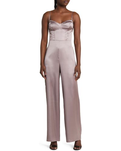 Astr Satin Bustier Jumpsuit - Multicolor