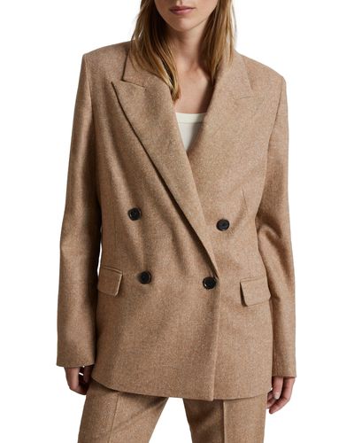 & Other Stories & Tweed Double Breasted Blazer - Brown