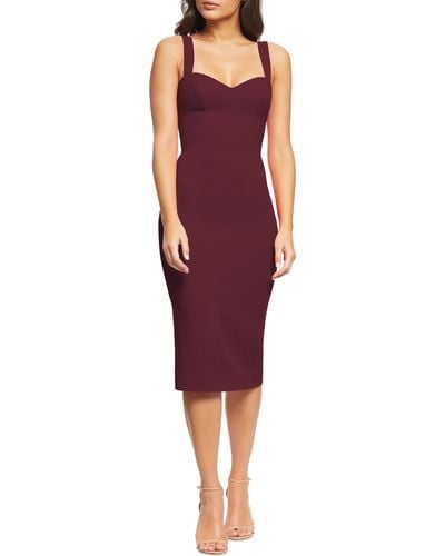 Dress the Population Nicole Sweetheart Neck Cocktail Dress - Red