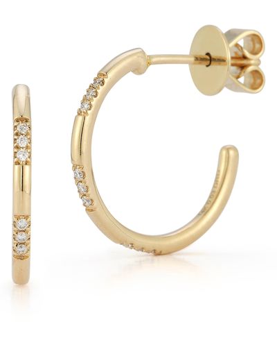 Dana Rebecca Sylvie Rose Diamond Hoop Earrings - Metallic