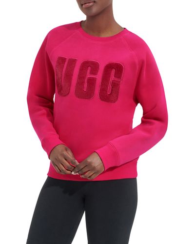 UGG ugg(r) Collection Madeline Fuzzy Logo Graphic Sweatshirt - Red