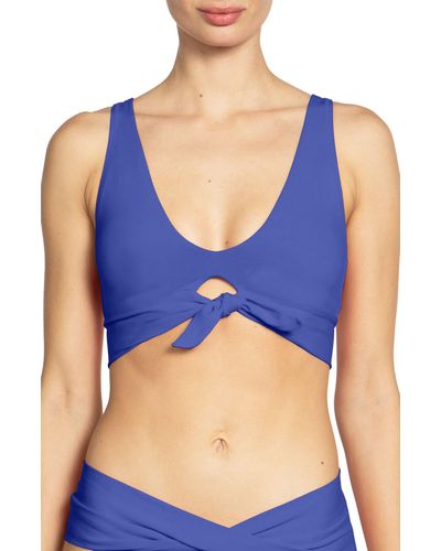 Robin Piccone Ava Knot Front Bikini Top - Blue
