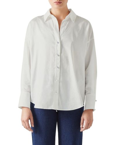 LK Bennett Beatrice Cotton Button-up Shirt - White