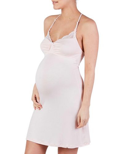 Cache Coeur Serenity Lace Maternity/nursing Nightgown - White