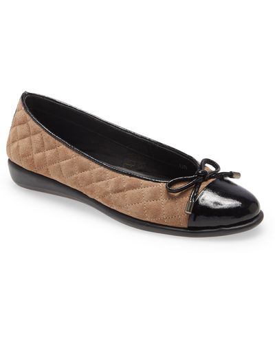 The Flexx Riseco Quilted Ballet Flat - Black
