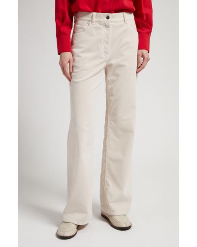 The Row Dan Cotton Corduroy Flare Pants - White