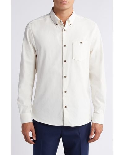 Ted Baker Lecco Slim Fit Corduroy Button-down Shirt - White