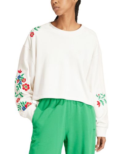adidas Floral Embroidered Sweatshirt - Green