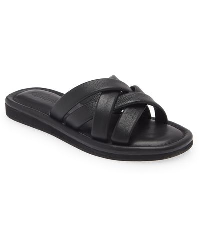Madewell Francine Puffy Woven Slide Sandal - Black