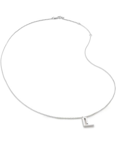 Monica Vinader Initial Pendant Necklace - White