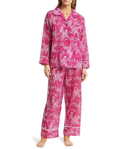 Papinelle Cheri Blossom Cotton & Silk Pajamas - Pink
