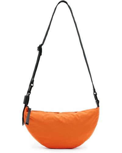 AllSaints Half Moon Recycled Polyester Crossbody Bag - Orange